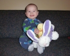 The Easter Bunny came for Kenyon this year! My mom (Grandma Karen) gave the little bunny baskets to Loren and Phillip for their first Easter 27 years ago...miss you, Mom.