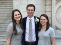The groom with his cute sisters, Madeleine and Tess.