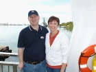 Aboard the Arizona Memorial in Pearl Harbor. You can see the USS Missouri behind us