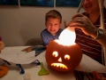 Kenyon wanted a scary faced pumpkin -- pretty much the one he makes so well.