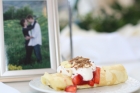 We served delicious crepes with lots of toppings to choose from.