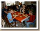 The "boy" cousin table. L to R: Clark, Talmage Morgan, Justin, Parker and Andrew Morgan.