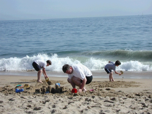 And no trip to the beach would be complete without making a sandcastle.