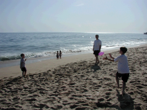 A little football on the beach.