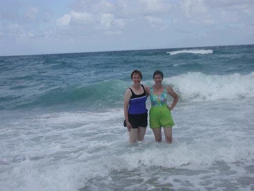 One day the ocean was calm and wonderful. Two days later, following a storm, it was wild and hard to stand up in!