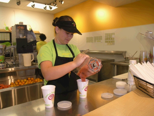 I'm telling you that our family has grown quite accustomed to enjoying Jamba Juices.  I like the benefits that come with working family members!