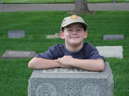 While it wasn't always super interesting to Clark, he was a good sport and had fun, especially stealing his Grandpa's hat!