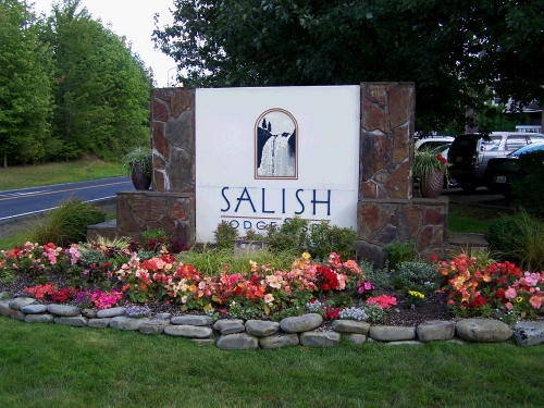 The whole family stayed at Salish Lodge in Snoqualmie Falls, Washington