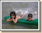 Sara and Peter having a great time in the ocean.