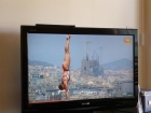 First of all...who\'s crazy enough to do a handstand on the platform anyway...but aside from this athlete\'s stunning abilities, check out the Sagrada Familia in the background!