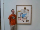 Our resident artist Elliot showing off an original Norman Rockwell.