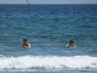 The ocean was warm enough for some boogie boarding!