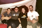 The kidlets watching a movie in the elaborate basement tent that they made. Madeleine and Tess slept in it every night for a week!