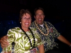 Steve and Marla take tickets to the buffet every Friday night. Don't they look cute in their Hawaiian attire?