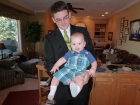 Kenyon in his new Easter outfit with Uncle Clark.