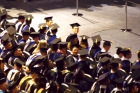 The PhD students got to sit on the front row in the Marriott Center - right in front of the podium. Good job Madeleine for getting a picture from so far away!