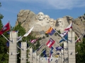 State flags leading up to the monument.