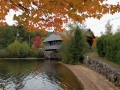 Three great elements - a covered bridge, fall foliage, and a rock wall. Super pretty.