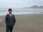 Yaquina Lighthouse in the background.