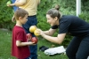 Kenyon and Madeleine playing Bocce