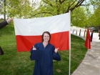 Look, a big Polish flag just waiting for me to stand in front of it!