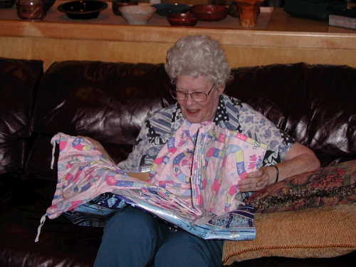 Shirley got new flannel pajamas.