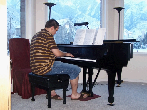 Tyler trying out a "Lord of the Rings" piece.