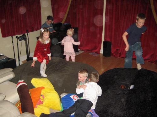 All the younger cousins having a wonderful and intensly rowdy time playing together -- you would have to watch the video I took to really understand the chaos!