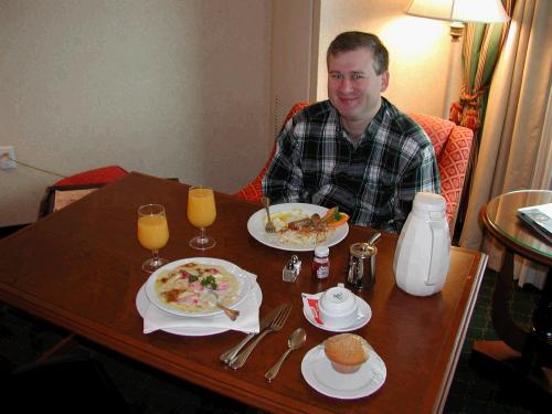 Room service for breakfast.
