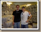 Elder Brown and Elder Shelton -- sweaty from unloading the truck filled with clothing to be distributed.
