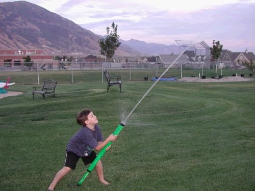 Melanie had bought little squirt guns and big squirt guns, making sure everyone had something they could work with.  Clark especially loved the big ones!