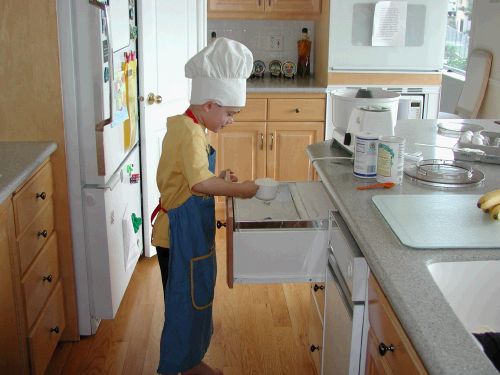Chef hat and all.  By the way, the cookies turned out great!