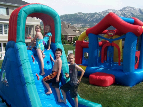 Water fun is always good on a hot day.