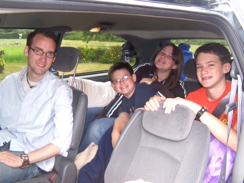 Back in the car ready to head to California.