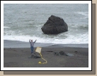 The sad attempt to fly the kite with not enough wind.