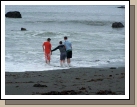 Elliot, Tess and Phillip testing the water.