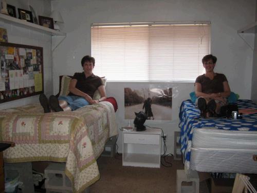 Our beds weren't up on cinder blocks, but other than that, it pretty much looks and feels the same as when we lived there.