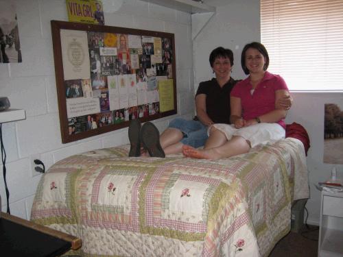 Tess and I on "our" bed.