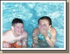 Clark and Jennica staying cool in the pool.