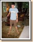 ...somehow Elliot manages to have his yo yo go up one leg of his shorts and down the other.  We were laughing so hard we were crying!  Sorry it is so hard to see, but it went up his right leg and you can see it dangling out of his left leg.
