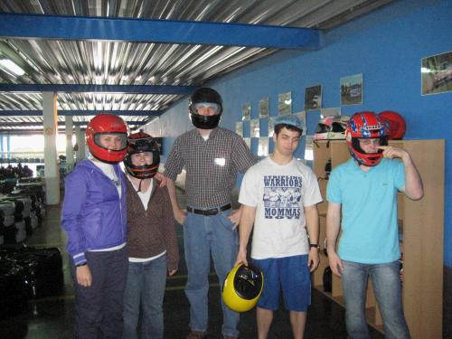 Driving go-carts on P-day.