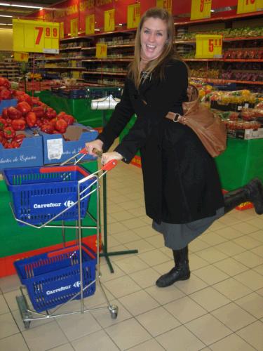 Sister Free enjoying her time in the grocery store.