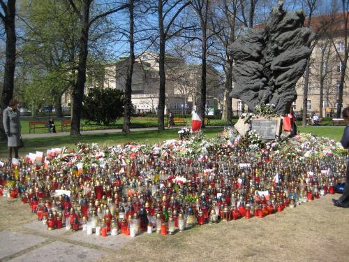 Memorial for those who died in the April plane crash.