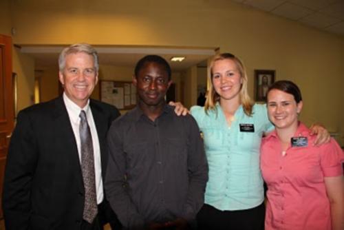 After the baptism with Tess's brand new mission president, President Nielson.