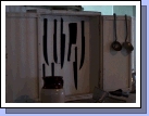 In the kitchen there were silhouettes of the knives so that at a glance it would be obvious if anything was missing.