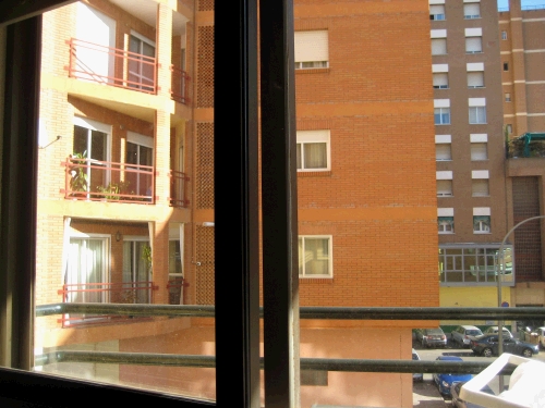 Looking one way from his apartment window in Badajoz...