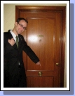 Their piso door -- fun doorknobs!
