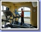 We decided we would try out their exercise equipment.  They had a really nice set up and we all had great machines.