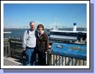 Getting ready to take the ferry out to Fort Sumter.  You can see the cool   bridge in the background. The Arthur Ravenel Jr. Bridge is the longest cable-stayed bridge in the Western Hemisphere.