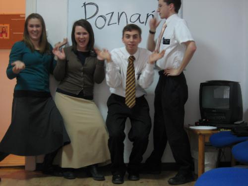 The missionaries have a tradition of acting silly on the day before transfers.